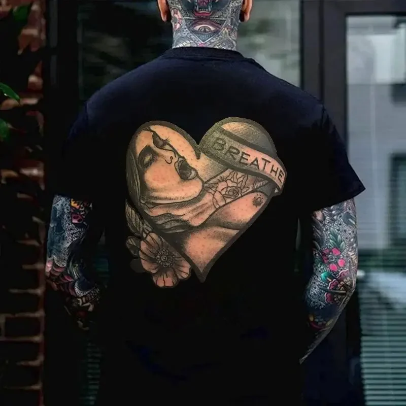 HOT SALE Cotton Summer T-shirt Men's Vintage T-shirt Men's Oversized Quick Drying Strange Short Sleeve Fashion Casual Stretchy