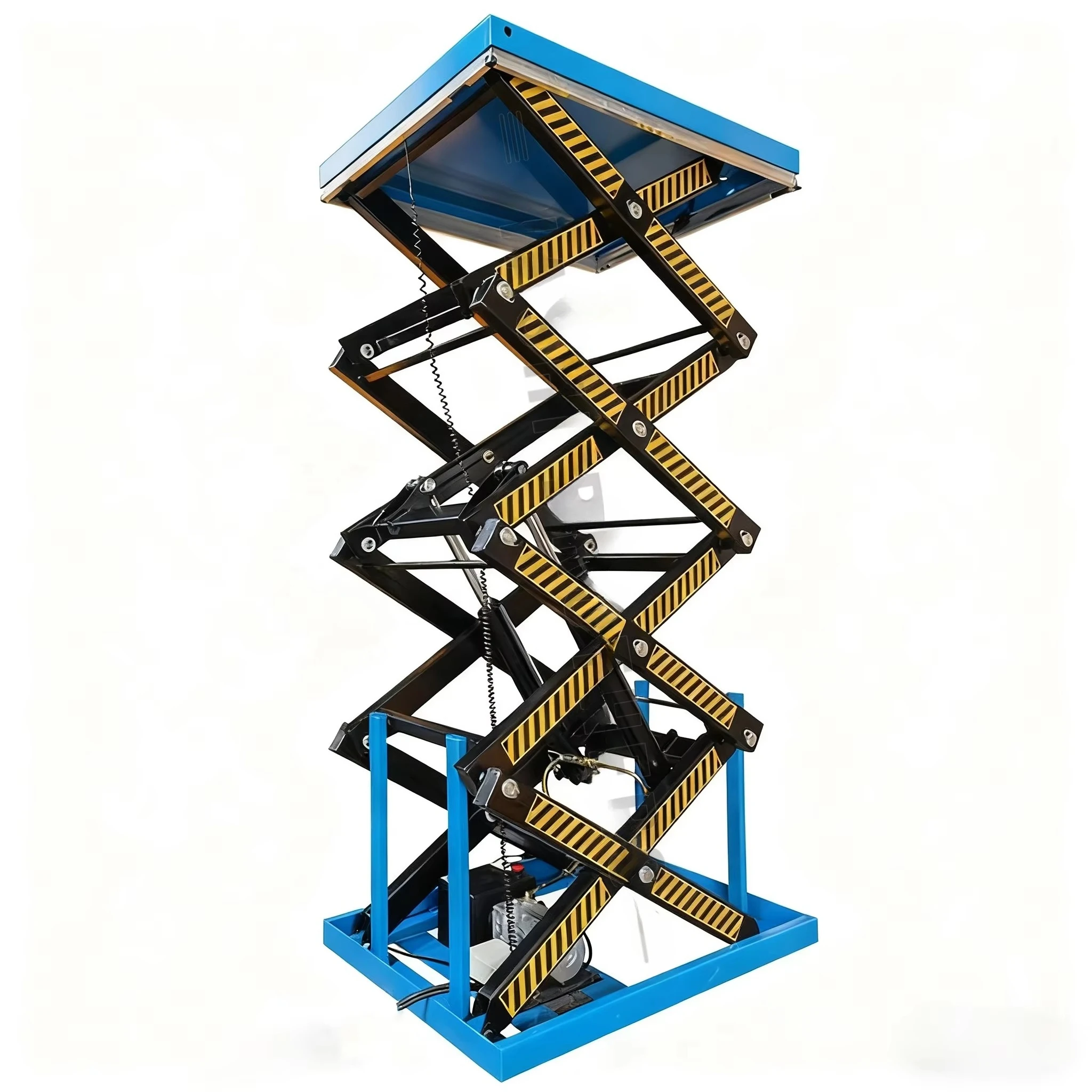 1T-4T fixed electro-hydraulic scissor lift table 1m-4m cargo lift with control panel and remote 220/380V adjustable speed