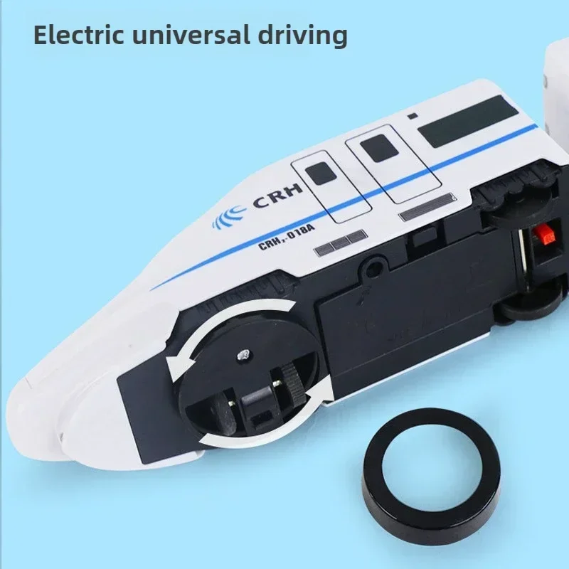 أطفال DIY محاكاة عالية السرعة لعبة قطار السكك الحديدية سيارة كهربائية ضوء الصوت نموذج قطار ألعاب تعليمية للبنين بنات هدية