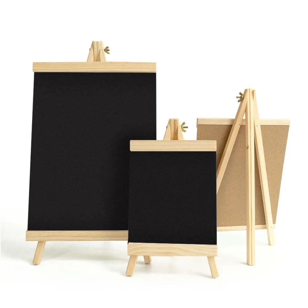 1PC Blackboard Sign Board Standing Wooden Blackboard  Wedding Message Sign Tabletop Chalk Boards Menu Standing Frame