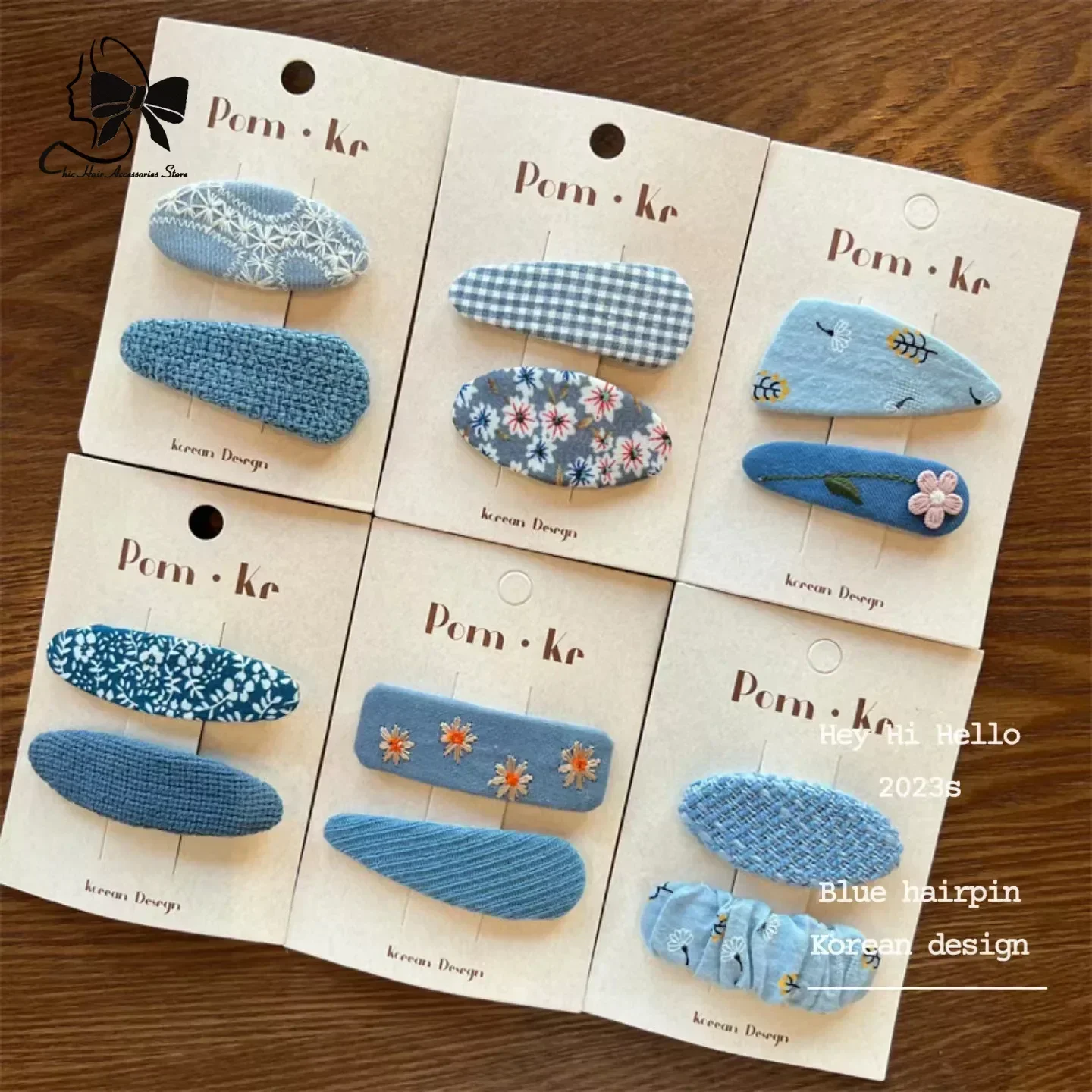 Korean Women Cute Dot Clips Bow Fabric Hair Clips Embroidered Barrettes Solids Plaid Headband for School Kids Hair Accessories