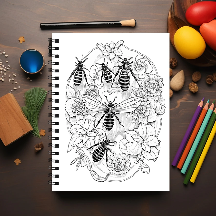Adult Coloring Book - 8.3x 11.2 Inch 22 Page Coloring Book - Helps Reduce Stress and Ease Emotions