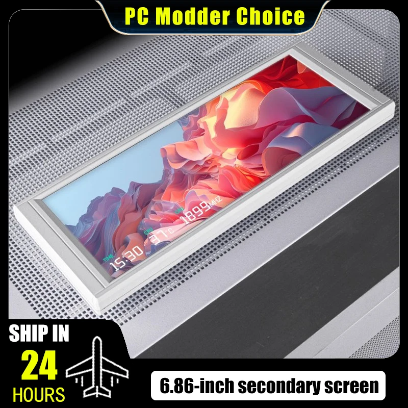 Thermalright TROFEO VISION TV 6.86'' LCD Display HD 1280*480, Magnetic Mounted Smart DIY Themes, Black/White