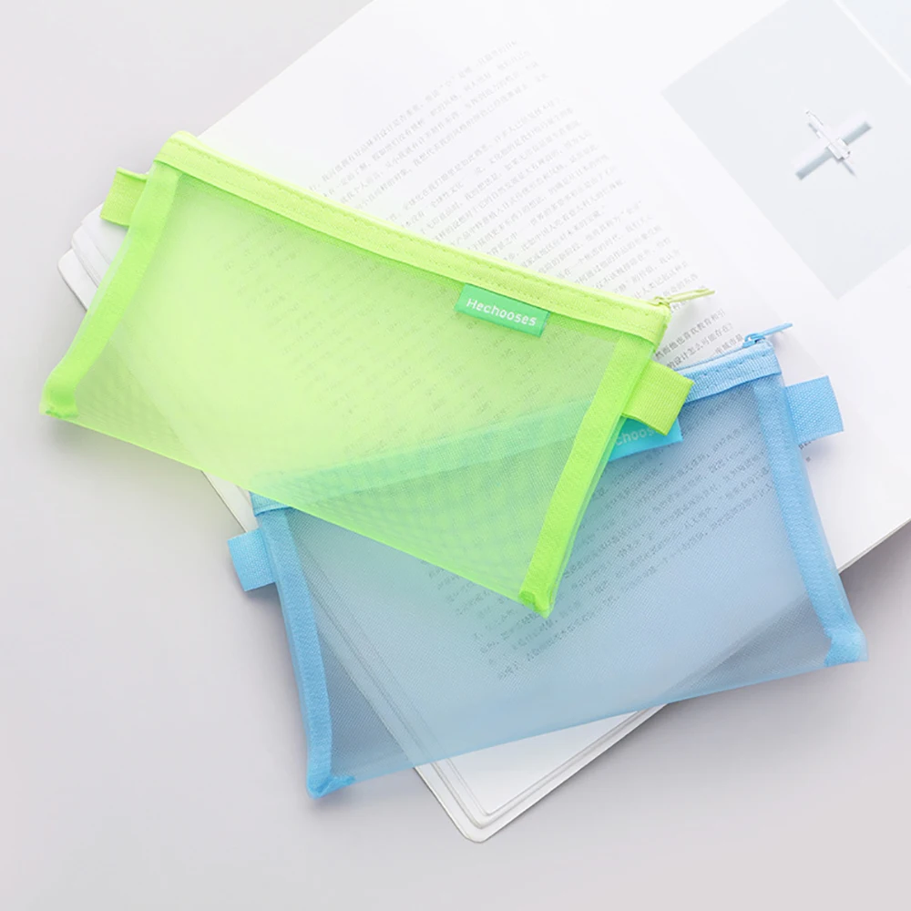 НОВЫЙ прозрачный сетчатый пенал для хранения, студенческая простая сумка-карандаш, большая вместительная сумка, органайзер для канцелярских принадлежностей, держатель для пенала