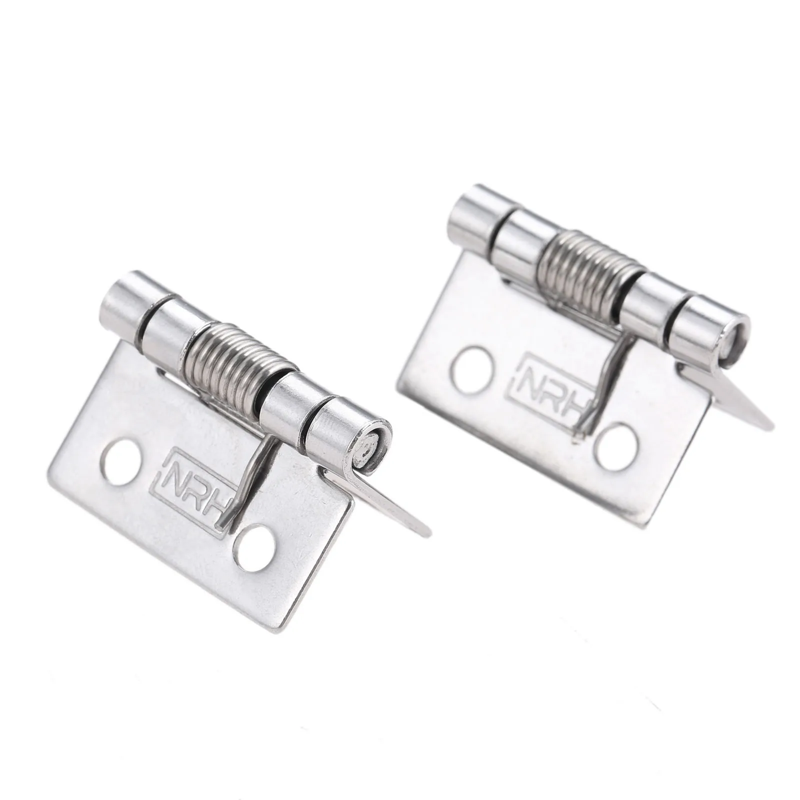 2PCS 0.98inch Stainless Steel Spring Hinge For Gift Boxes Jewelry Cosmetics Case Windows Cabinets Automatic Closing Effect