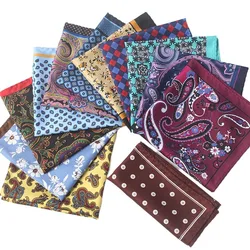 32cm Pocket Square Rayon Silk Print Mens Hanky Polka Dot Floral Paisley Handkerchief Fashion Classic Wedding Party Pocket Square