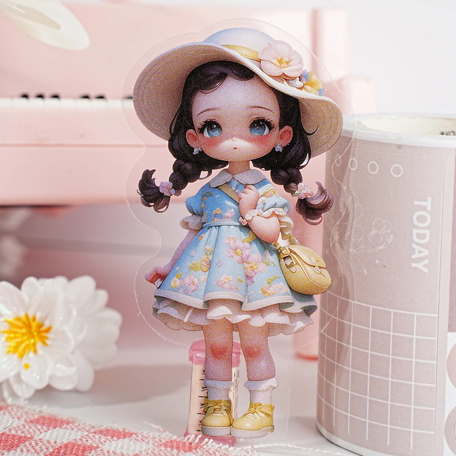 Etori Life 10 szt. Słodkie naklejki w stylu makaroników, dziewczyna w stylu ulicznym, naklejki do dekoracji dziennika, naklejki w wersji Q, naklejki na laptopa, telefon, walizkę, album fotograficzny, materiały do scrapbookingu, akcesoria do dekoracji biura, torby papierowe na prezenty dla dzieci, rękodzieło DIY, artykuły szkolne, naklejki-zabawki