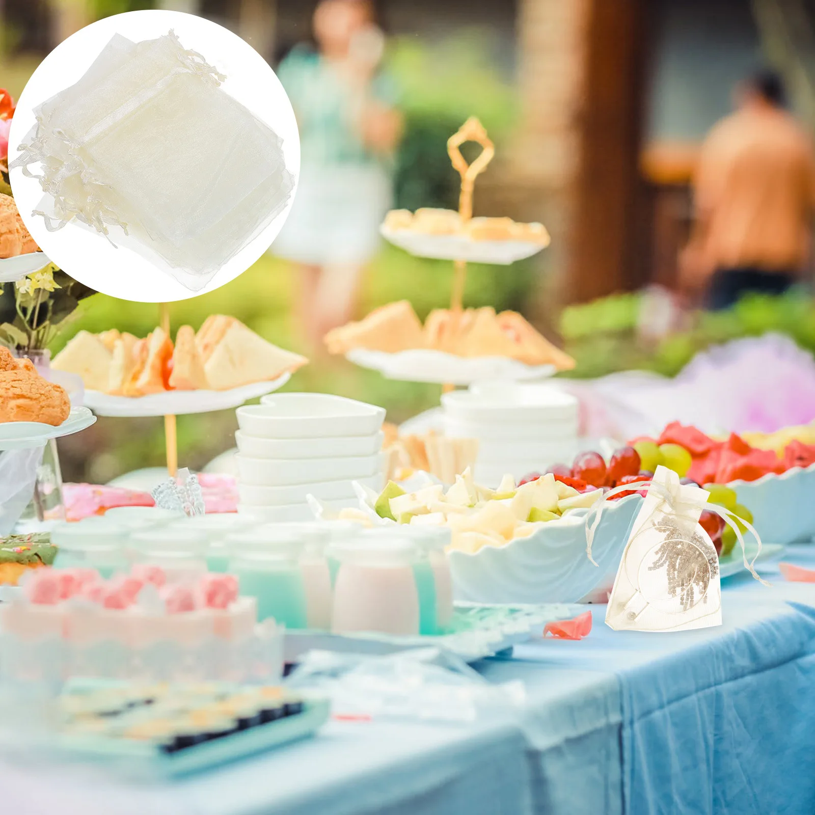 

100Pcs Small Bags for Jewelry Drawstring Gift Pouches Wedding Favor Organza Mesh Bags Portable Elegant Reusable Storage Solution