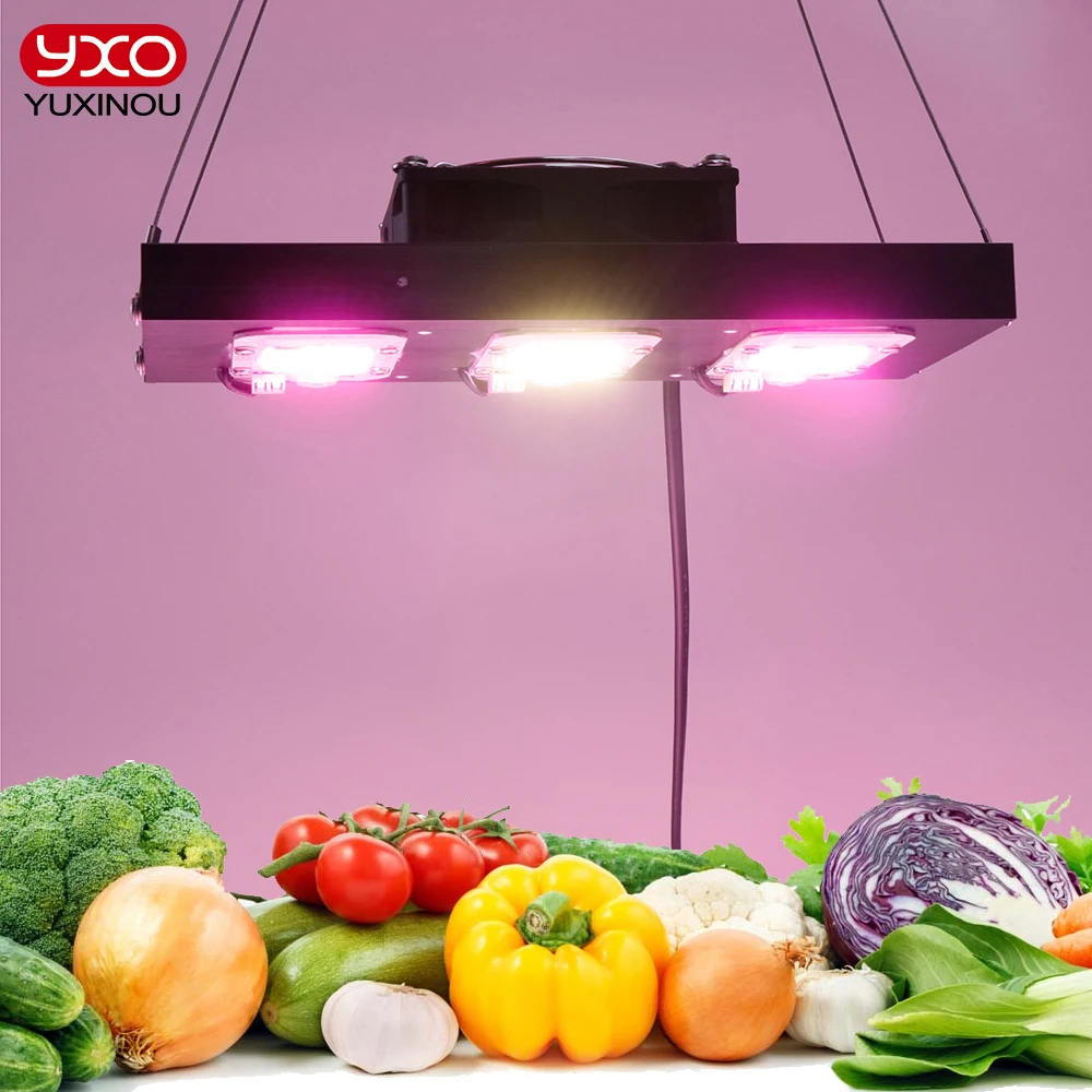 1500W COB DOB LED Grow Light 110V 220V Full Spectrum Growth Phytolamp With Cooling fan For Hydroponic Greenhouse Indoor Veg Seed