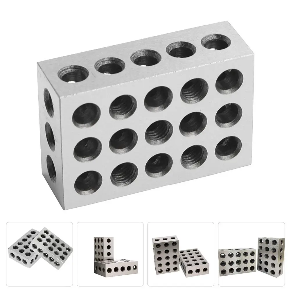 23 Hole Flat Contours Block Vise Parallel Block Milling Machine Steel Hardened Precision Ground Parallel Horns