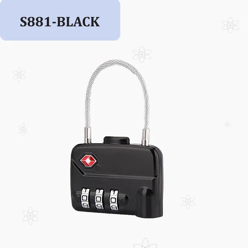 ل S881 قفل صغير مدمج قفل السفر المحمولة لحقائب السفر مكافحة سرقة قفل مجمع صغير مدمج وقوي مناسبة