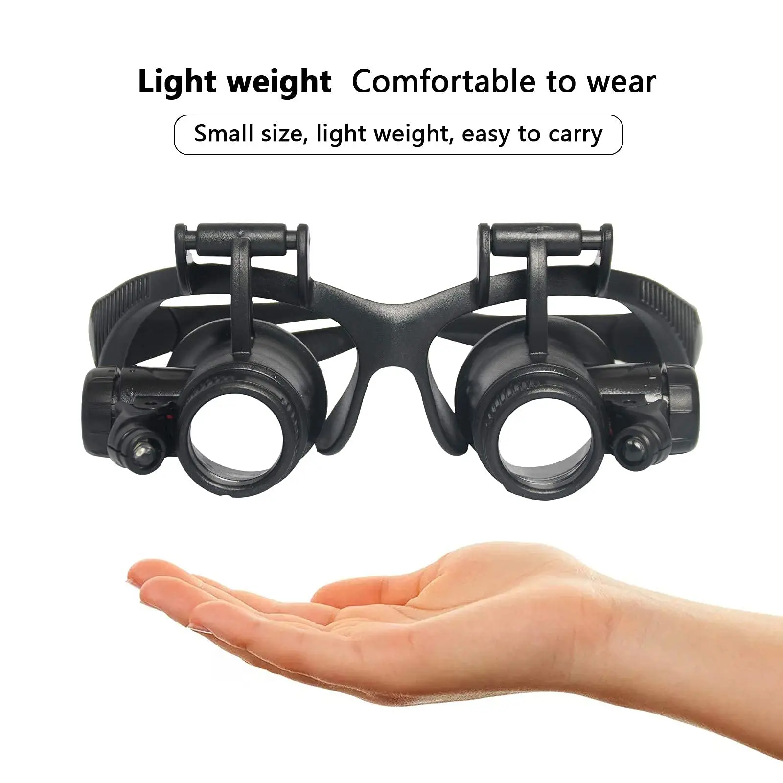 Imagem -03 - Joalheiros Lupa Lupa com Luz Led Cabeça de Relojoeiro 16 Lentes 2.5x 4x 6x 8x 10x 15x 20x 25x