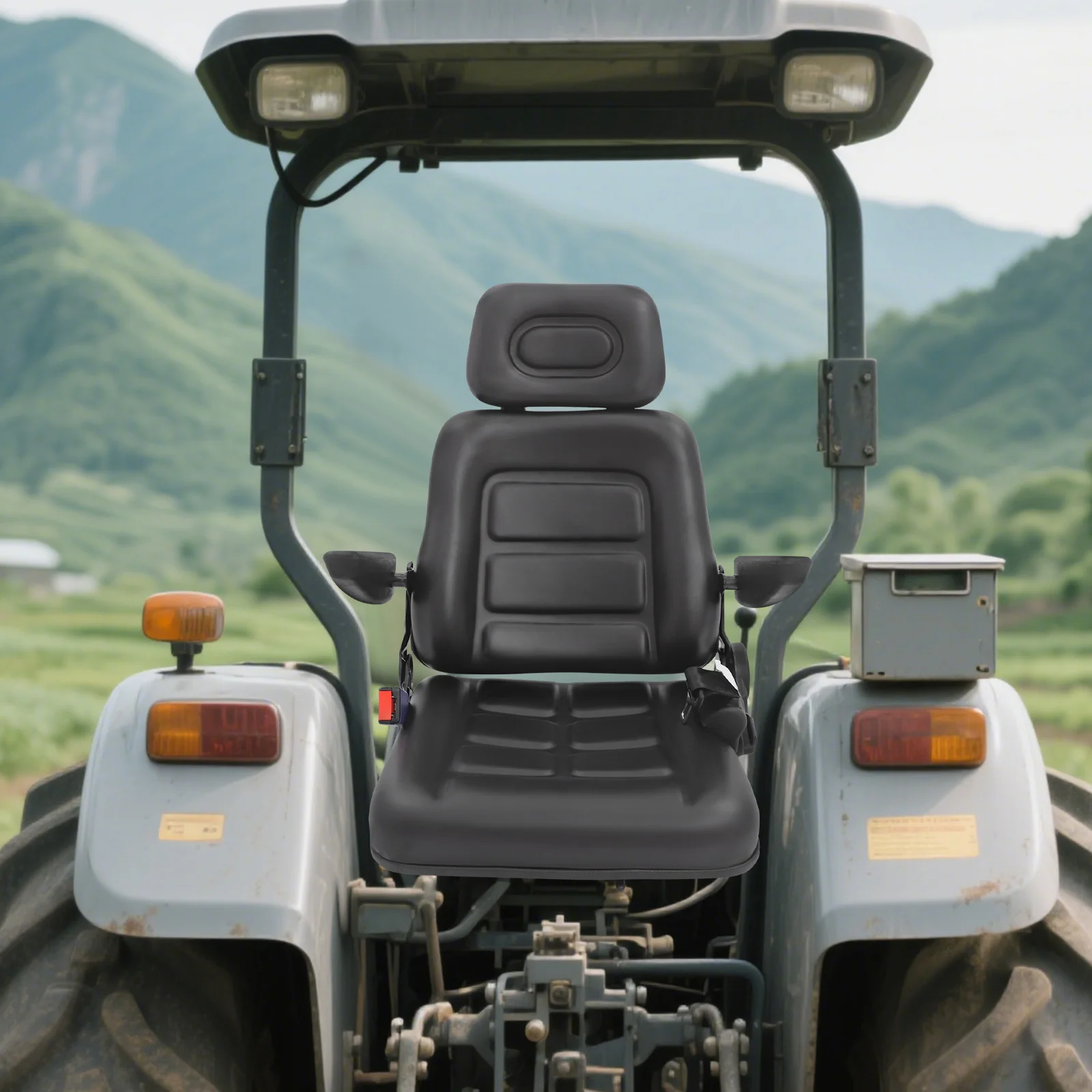 

Universal Tractor Seat Adjustable Tractor Seat PVC Tractor Seat Equipped With Armrests Pillows And Automatic Seat Belts