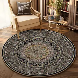 Bohemian Round Carpet for Living Room Decor Sofa Table Decoration Home Carpets Soft Flannel Chair Mat Large Area Rug for Bedroom