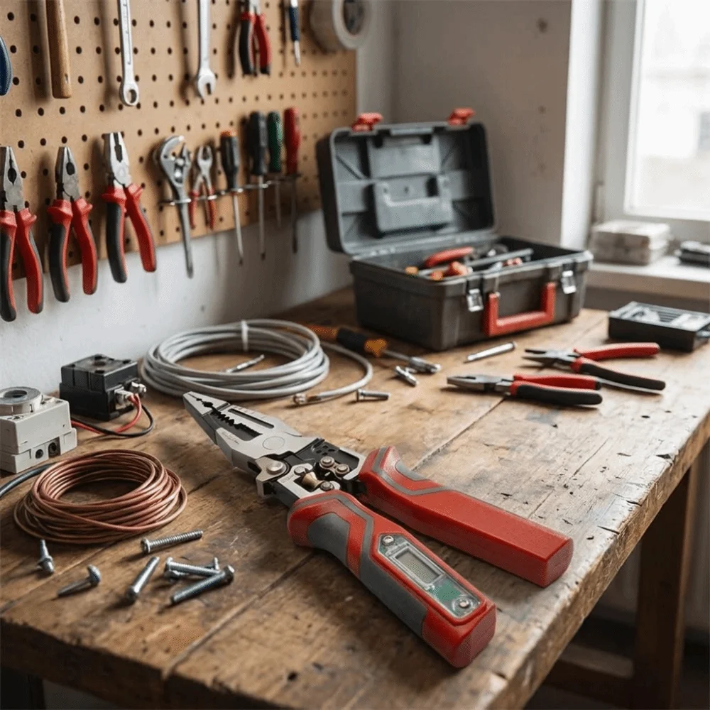 Multifunctional Wire Stripping Pliers Peeling And Crimping Digital Display Wire Stripper Non-slip Handle Cables Crimping