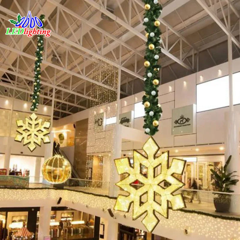 

custom.large ornaments led motif lighting snowflake for indoor outdoor decoration