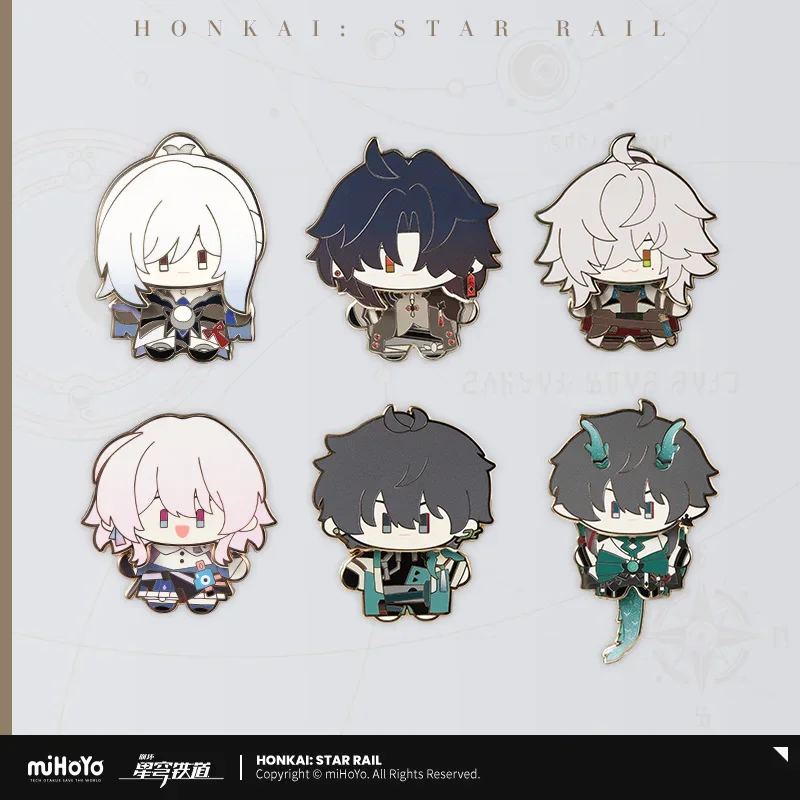 

Anime Honkai: Star Rail Jing Yuan March 7th Cosplay Badge Cartoon Q Versions Bobblehead Emblem Brooch Breastpin Adorn Xmas Gift