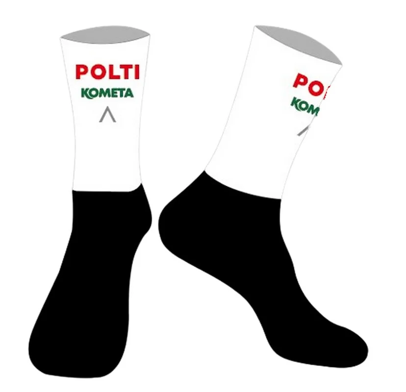 LASER CUT ONE PAIR 2024 POLTI KOMETA TEAM Cycling Socks Antislip Bike Racing MITI Breathable FOR Men and Women