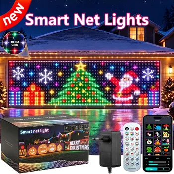 32×5FT 1536 LED Smart Christmas Net Lights,Outdoor Mesh Lights for Bushes Patio…