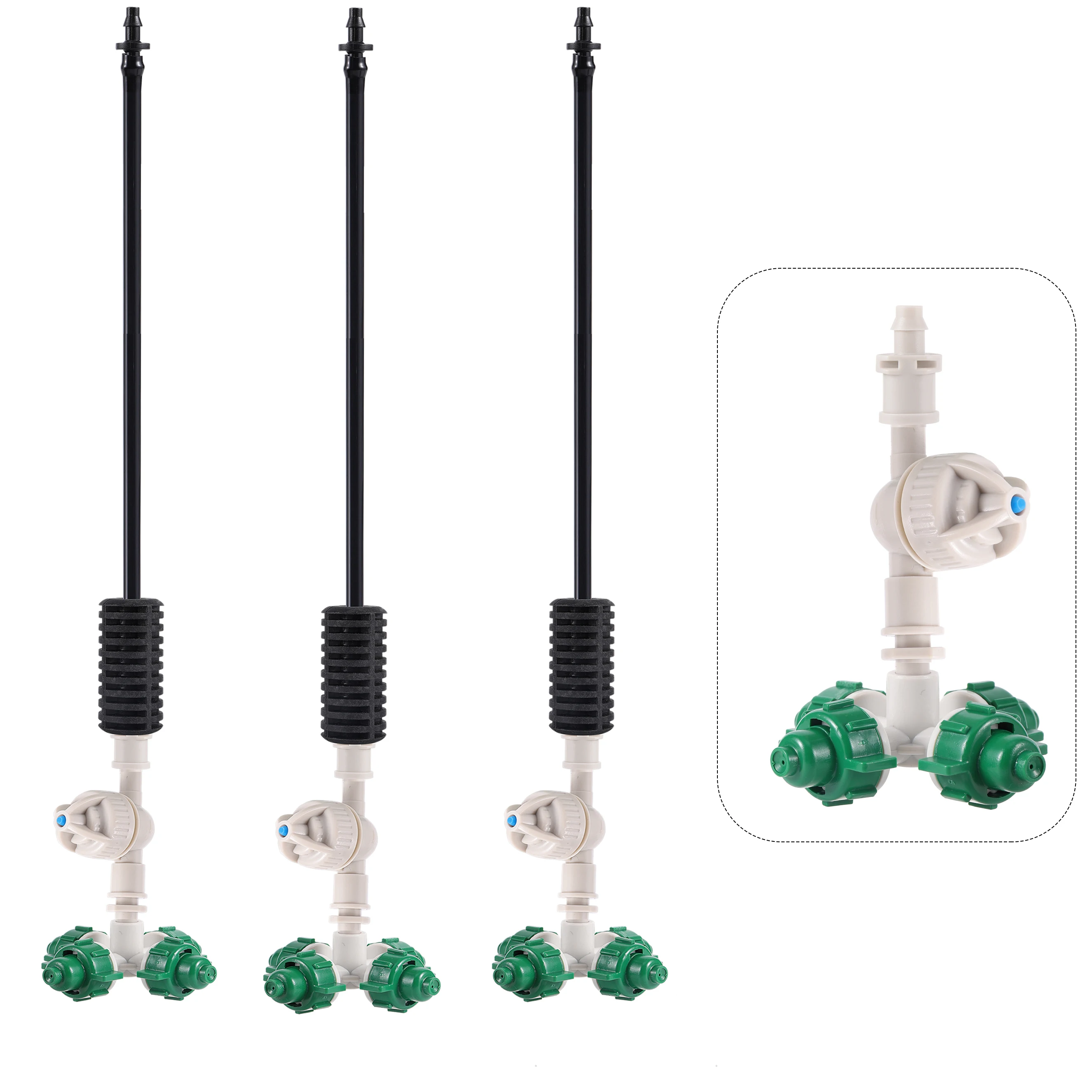 Fogger 4-Way Cross Misting Hanging Assembly Sprinkler Cooling Hanging Sprinkler For Garden Greenhouse Irrigation Kit 1 Set