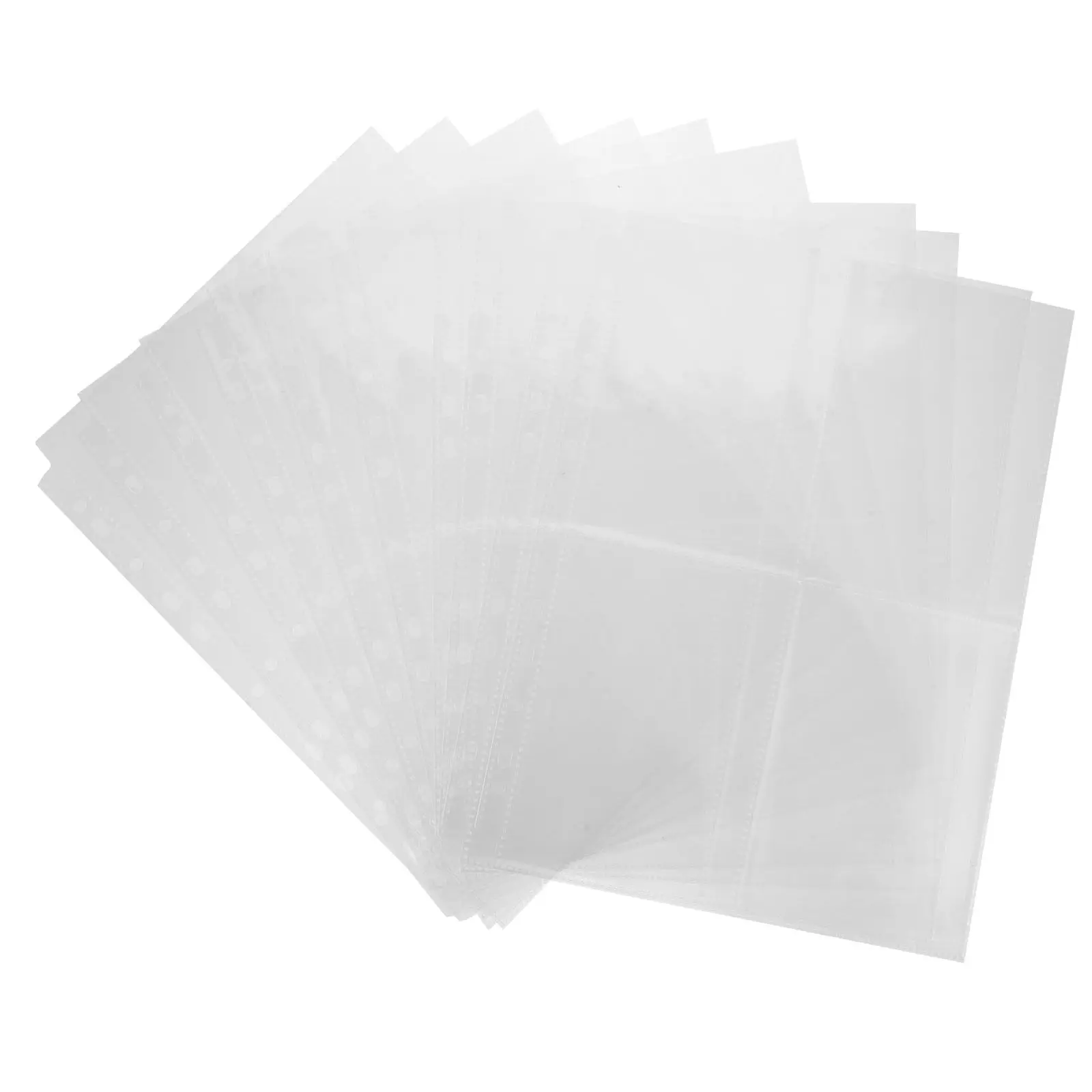 

60Pcs A4 Binder Photo Album Refill Pages Clear PVC Double-Sided 4-Pocket Protectors for Postcards Photos Card Collecting