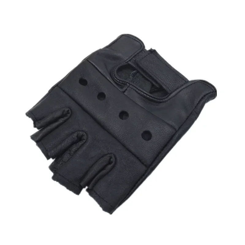 New Half Finger Genuine Leather Driving Gloves Vintage Style Chauffeur