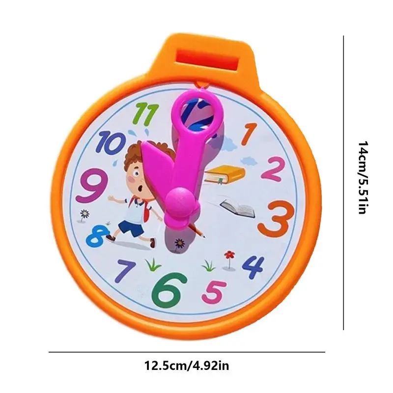 Relojes de enseñanza para niños, reloj de tiempo de enseñanza de dibujos animados para niños, juguetes de aprendizaje realistas para enseñanza colorida de guardería