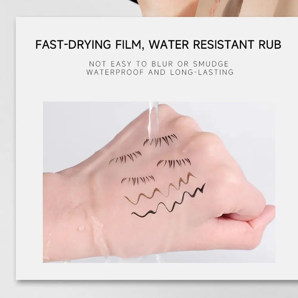 3-in-1-Stempelstift für untere Wimpern, schweißfest, wasserfest, Wimpernstempel, flüssiges Eyeliner-Set, langlebig, Schwarz/Braun