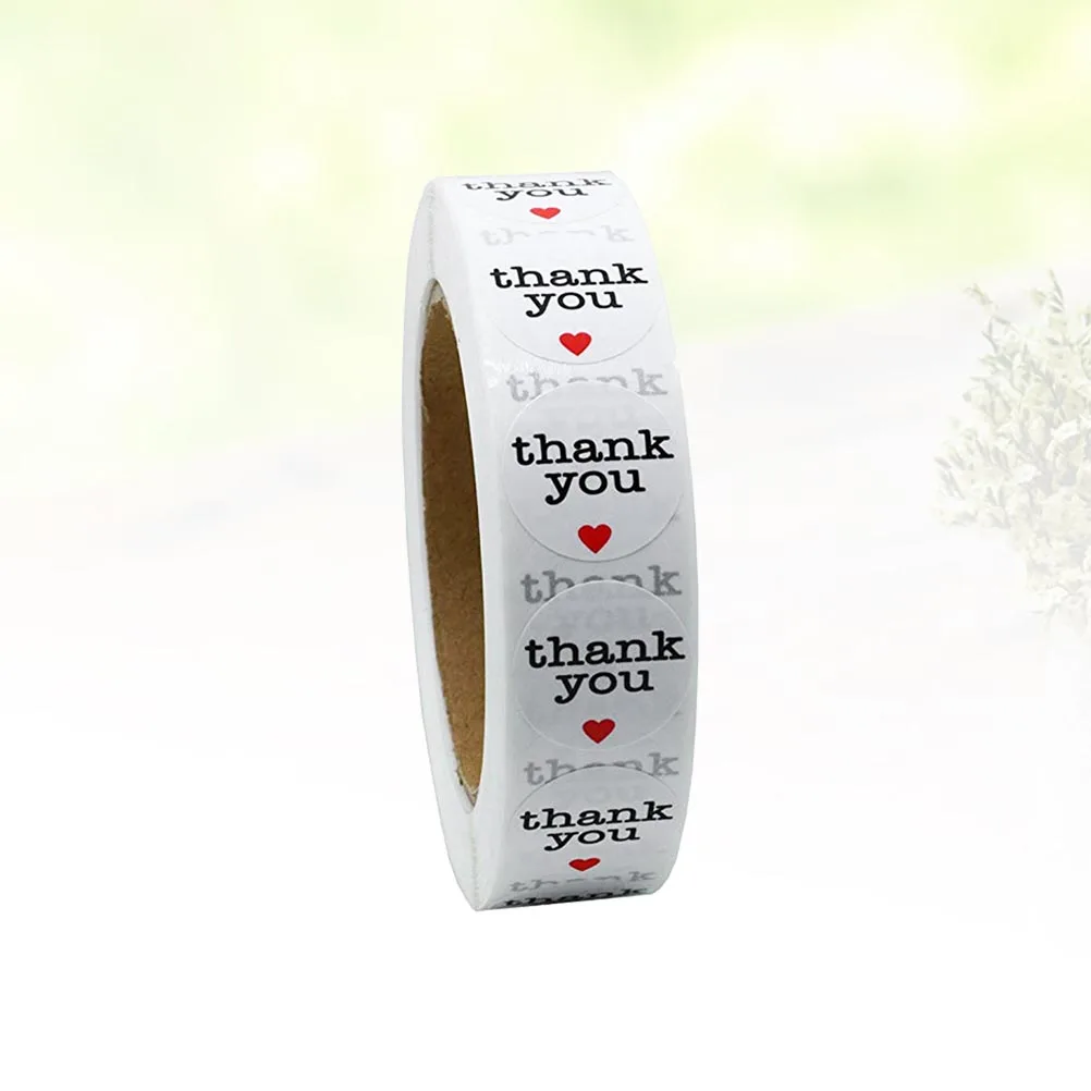 

500 Pcs/Roll Thank You Stickers Envelope Seal Self-adhesive Heart Seals Alphabet Shaped Wedding Birthday Thank-you Bakery