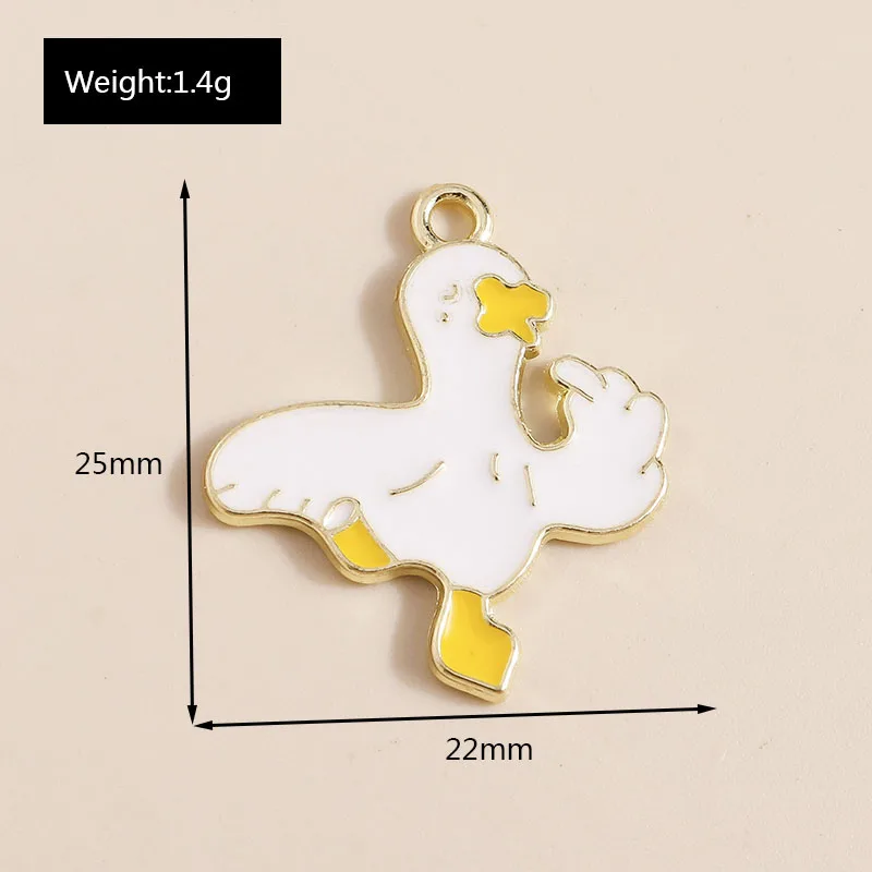 Leslie 10 Stück Emaille-Tieranhänger Bär Ente Frosch Pinguin für Schmuckherstellung DIY Halsketten Ohrringe Schmuckzubehör – Detail 11