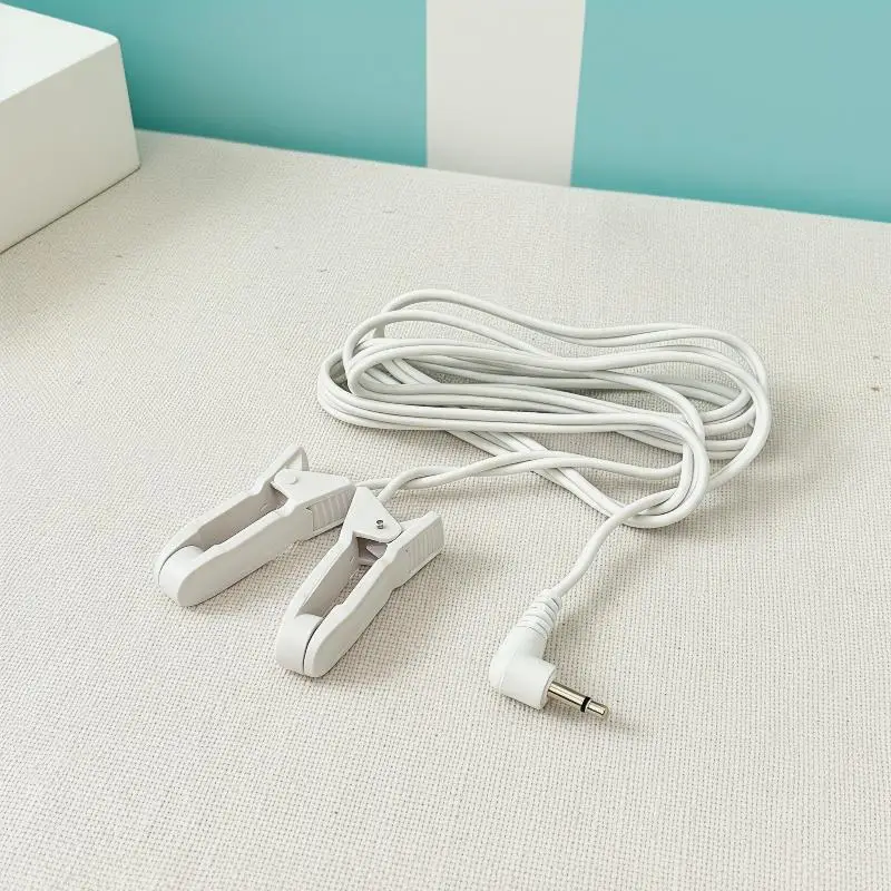 1Pcs Ear Clip Electrode Lead Wire 2.5mm Right Angle Plug Dual Ear Clamp Cable For TENS Pulse Therapy Massager Device