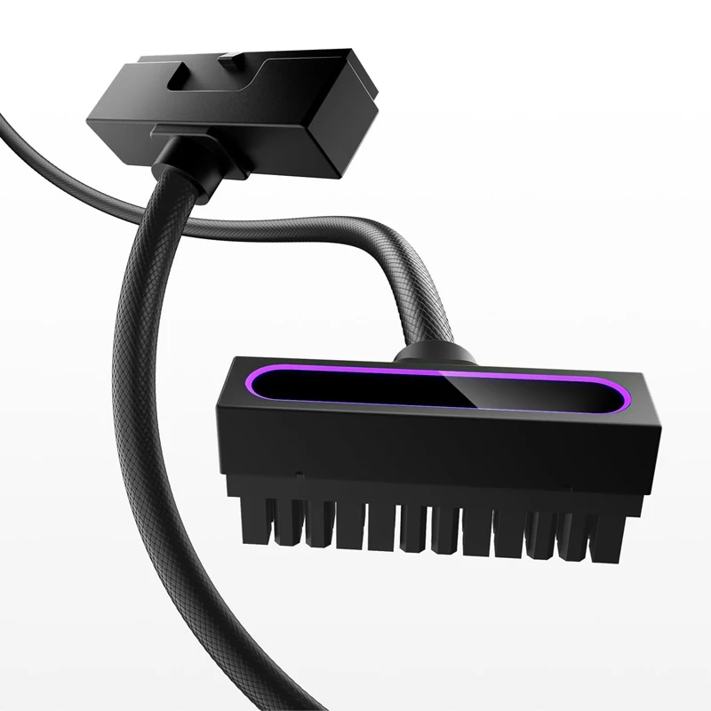24PIN PSU Extension Cable,ARGB PC Cable with 5V 3Pin,18AWG 90 Degree Right-Angle Design for Cleaner PC Builds.30CM