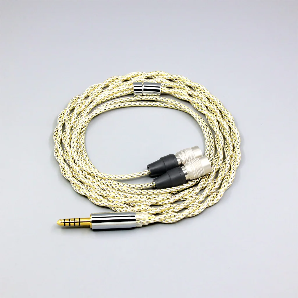 Litz التدريع الفضة OCC سماعة كابل للسيد مكبرات الصوت ألفا الكلب الأثير C تدفق جنون الكلب AEON سماعة نوع 23AWG 8933