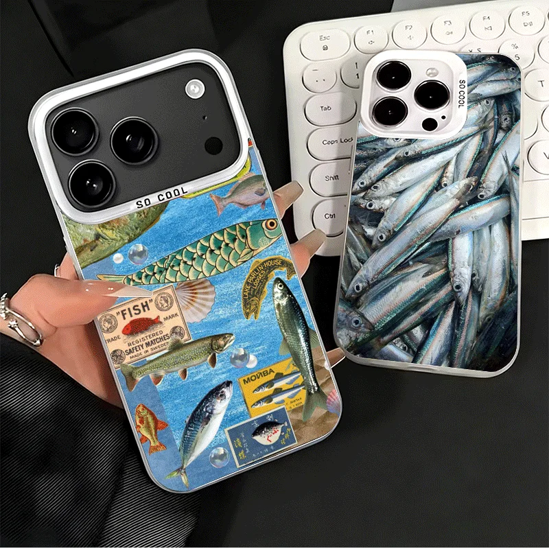 Discounted Salted Fish Soft Phone Case for iPhone 15 16 17 Pro Max 17Air 16E 14 Plus 13 12 Mini Shockproof Cover Back Shell