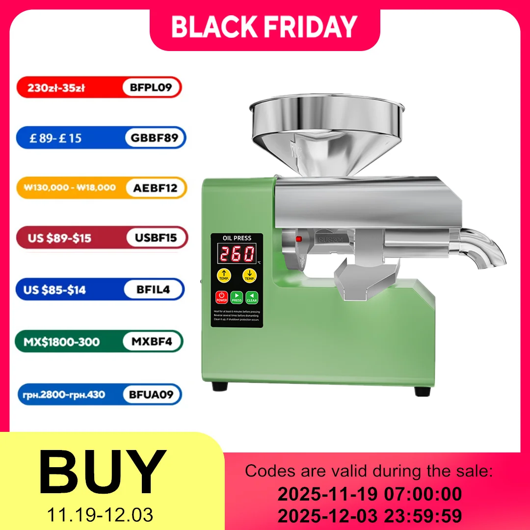 R6S 스마트 오일 프레스 기계 304 스테인레스 스틸 오일 프레스 다기능 오일 프레스 참깨/땅콩/Coc 용 고수익 오일 프레스