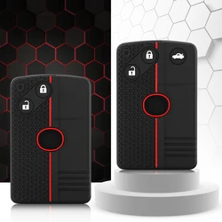 Silicone rubber car key cover case holder shell skin set for Mazda 3 5 6 8 M8 CX-7 CX-9 2 buttons smart card remote key fob