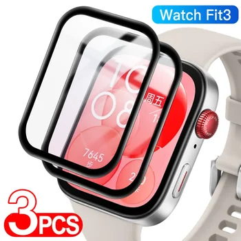 1-3 Pak Schermbeschermer Voor Huawei Horloge Fit 3 Anti-Kras 3d Gebogen Zachte Schermbeschermer Voor Huawei Horloge Fit3 Geen Glas
