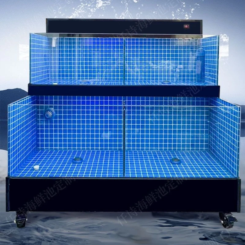 

Mobile seafood pond commercial refrigerator integrated, fish tank shellfish fish pond commercial aquatic fish tank