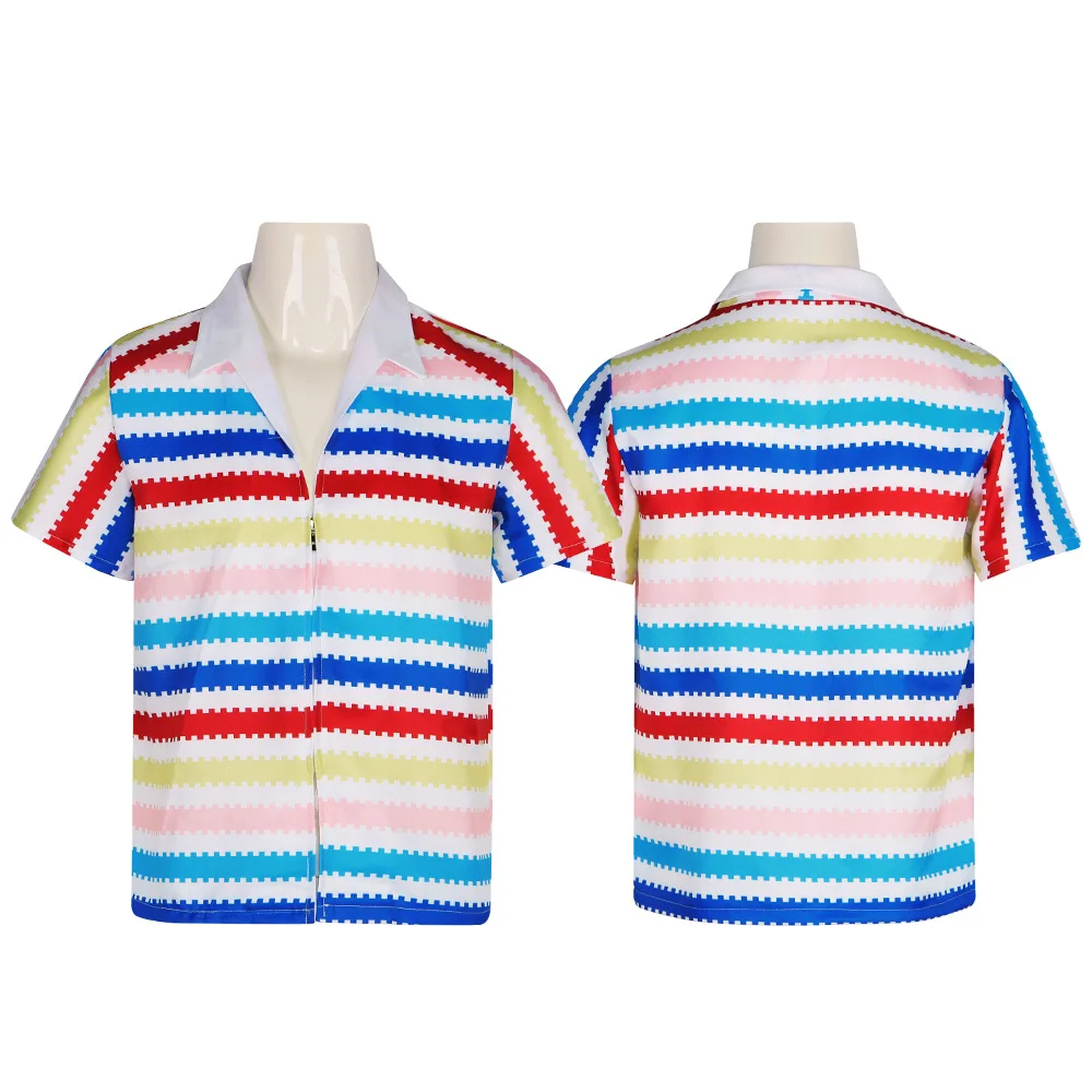 

Косплей Allen Rainbow Stripes, повседневная одежда ort Sve irt для выступлений на сцене, женская этническая мода, лето 2023,