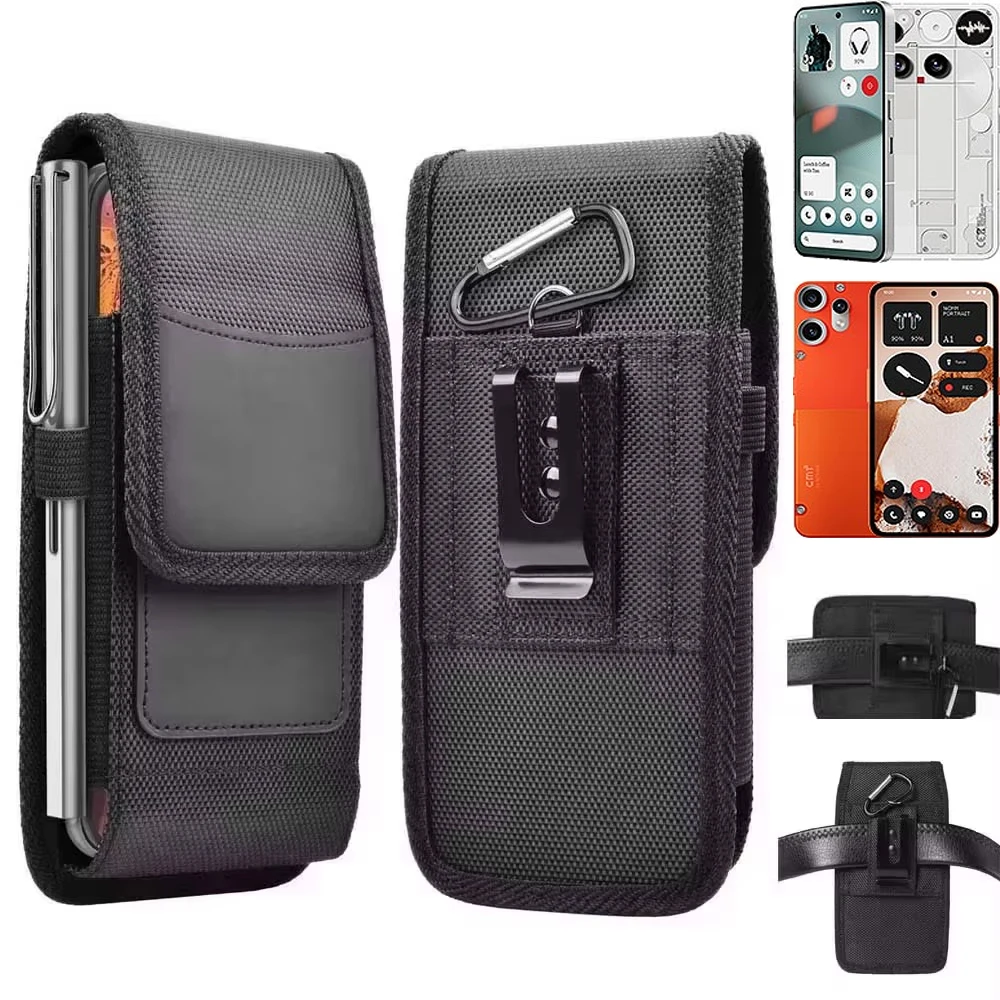 

for Nothing Phone 3a Pro 2a Plus CMF Phone 2 1 Waist Pouch Flip Bag Carry Case Card Pocket Belt Loop Buckle Clip