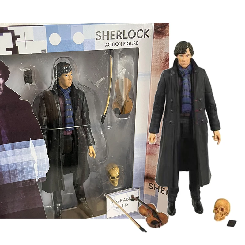 Holmes 221B Detetive Sherlock Action Figure Brinquedos Benedict Cumberbatch com Coleção de Telefone Modelo Presentes de Aniversário