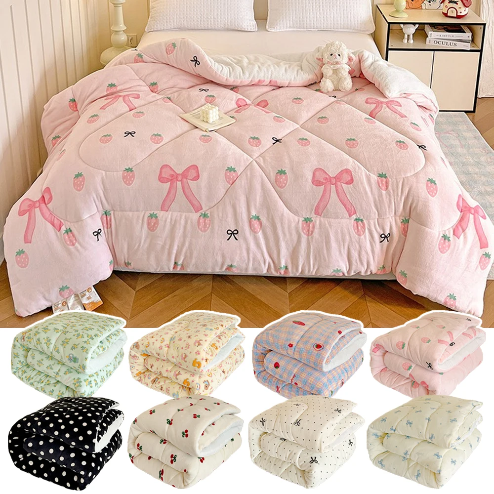 2026 Thicken Milk Fleece Winter Blanket Warm Artificial Lamb Cashmere Weighted Blankets for Bed Soft Warmth Comforter Duvet Core