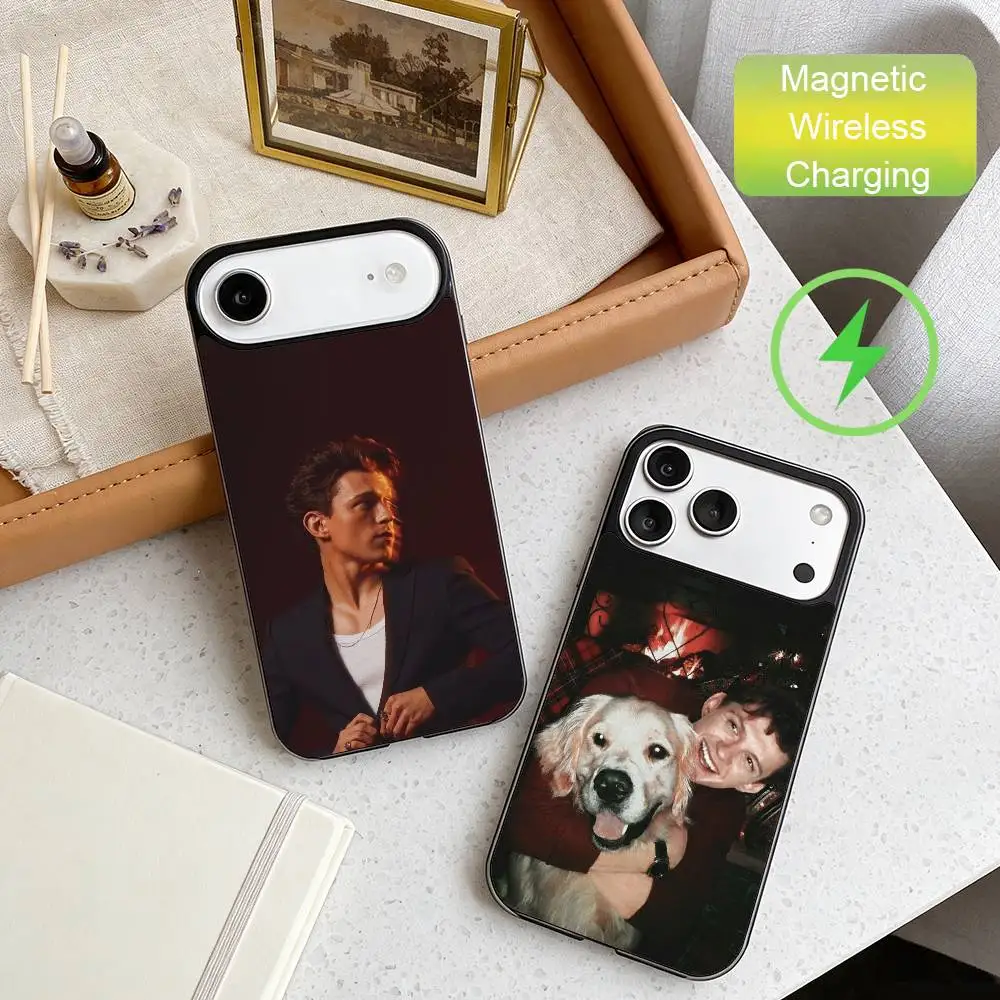 

Чехол для телефона Youthful Charm Star T-Tom Holland для iPhone 17, 16, 15, 14, 13, 12, 11 Max, черный, с поддержкой беспроводной зарядки, защитный