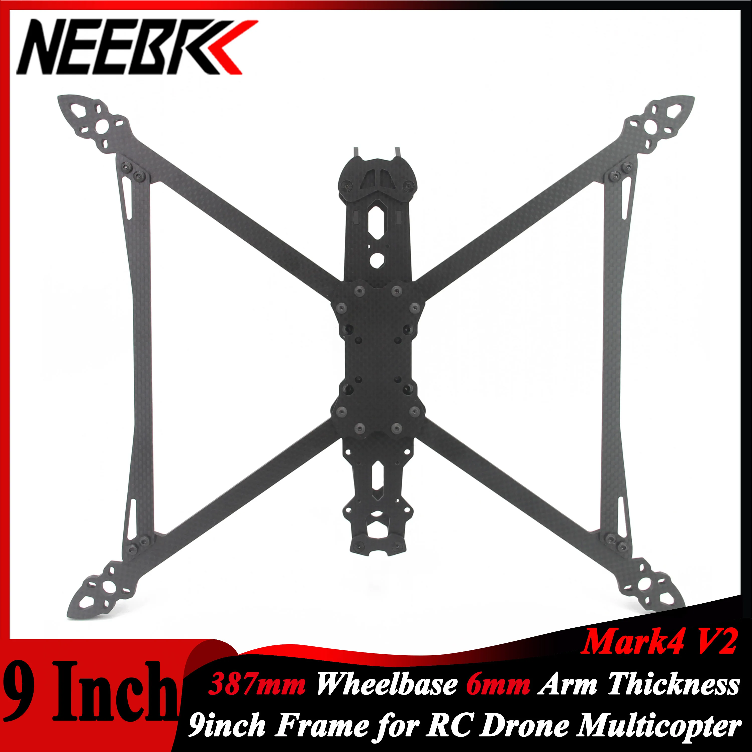 Mark4 V2 9inch 387mm Carbon Fiber Frame Kit 6mm Arm for RC FPV Drone Quadcopter X-CLASS Long Range Durable Freestyle DIY Part