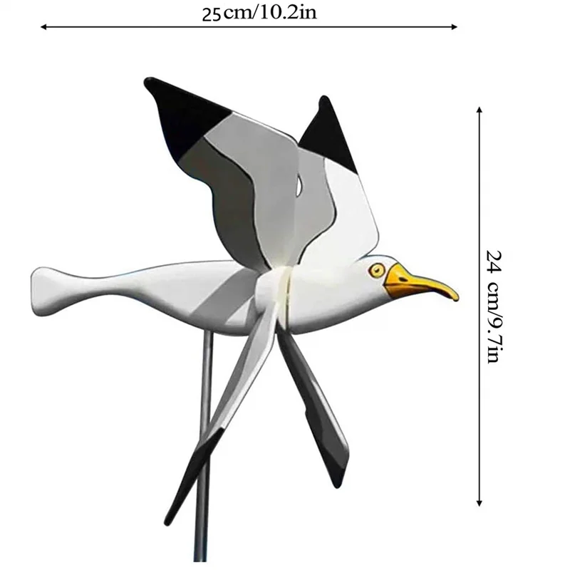 Seagulls Asuka Windmill,New Flying Seagul Windmill Garden Spinner Parrot Seagull Bird Kids Toys,Pneumatic Top