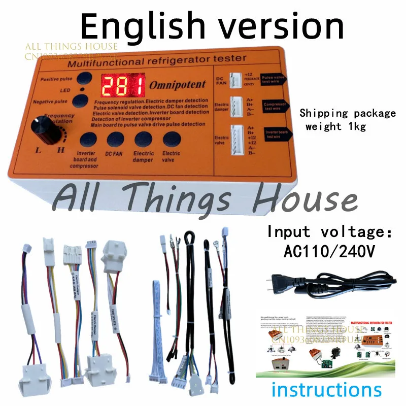 

Refrigerator Inverter Board Compressor Solenoid Valve Fan Air Door Electric Valve Tester Fault Tool English Version