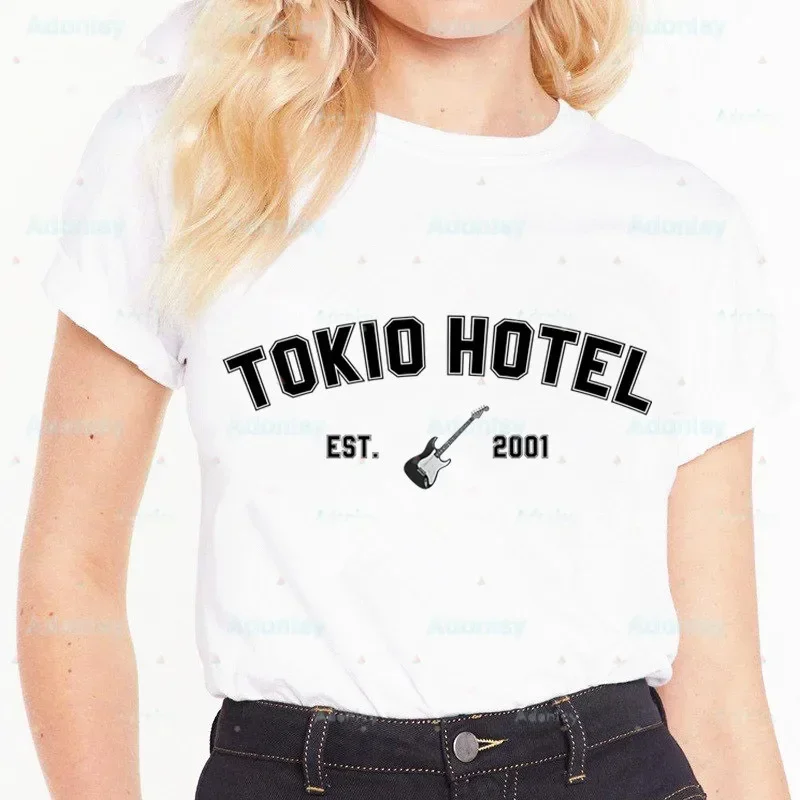 Tokio Hotel Group Music Y2K Aesthetic 90s Summer Fashion Shirt Graphic T Shirt Women Tops Base O-neck Tees Funny Girls Tshirt