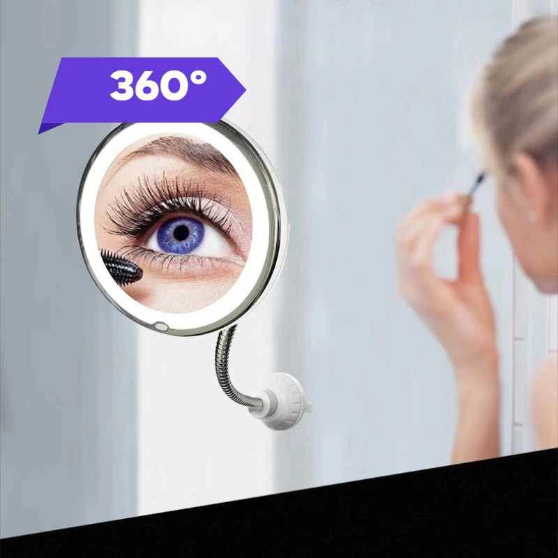 10X Magnifying Vanity Mirrors 360° Rotation Makeup Mirror Bathroom LED Lighted Flexible Gooseneck Bright Diffused Makeup Mirror - view 3