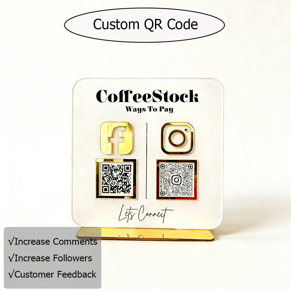 Personalized Printed Sign Suitable For Retail Stores To Increase Social Media Followers Professional Counter Display For Shop