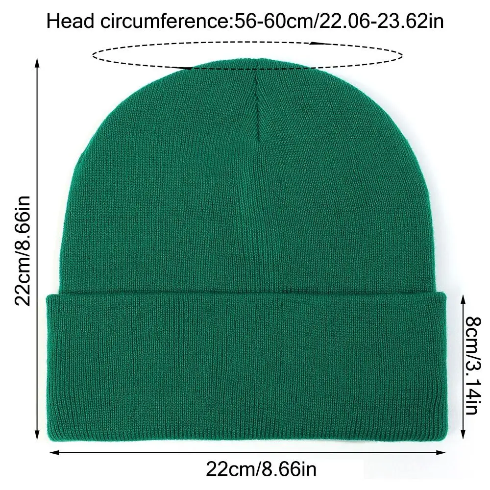 Winter Soft Thick Fleece Lining Beanie Hat for Men Women Warm Kniting Cuffed Beanie Outdoor Ski Hats Unisex Cycling Ski Caps